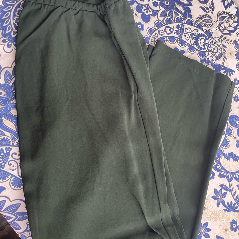 Ami Paris Green Viscose Flare Pant